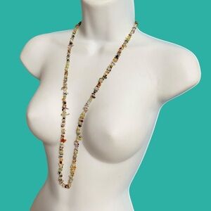 Natural Small Chips Boho Over-The-Head Style Necklace